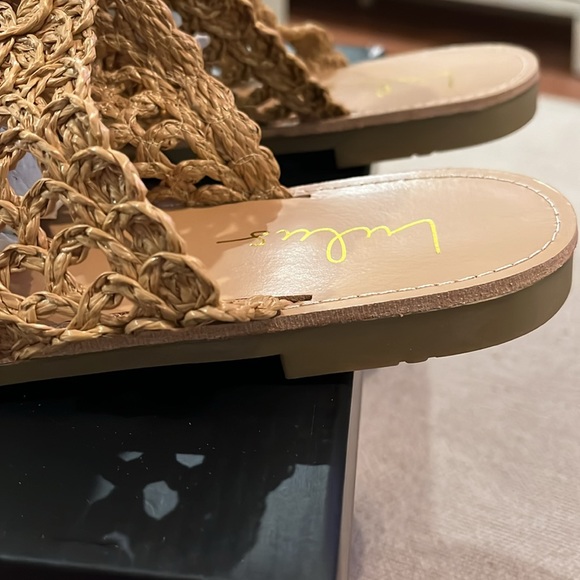 Karissa Tan Straw Woven Slide Sandals/NIB/9 - Picture 8 of 10